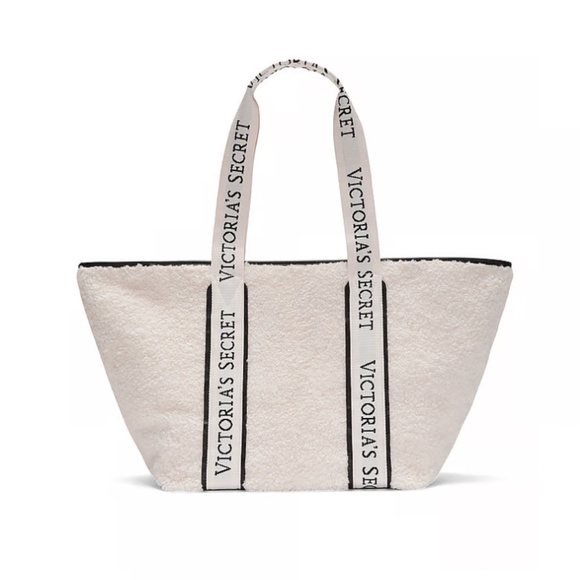 NWT Victoria's Secret Plush Logo-Strap Tote - Picture 2 of 6